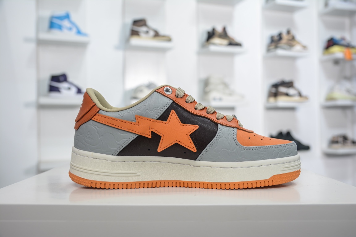 A Bathing Ape Bape Sta Low Grey Orange