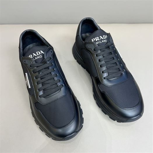 PRADA PRAX 01 RE-NYLON AND BRUSHED LEATHER SNEAKERS   PRS027
