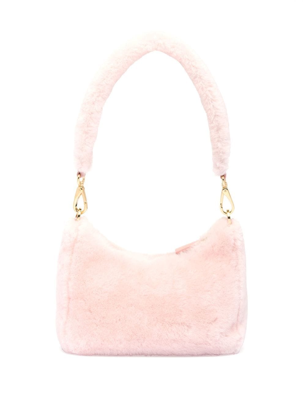 Replica Pradas mini shearling shoulder bag
