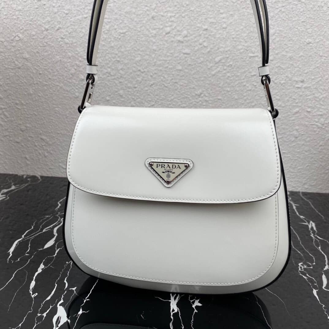 Prada Cleo Bag Dupe Brushed Leather Flap Shoulder Bag