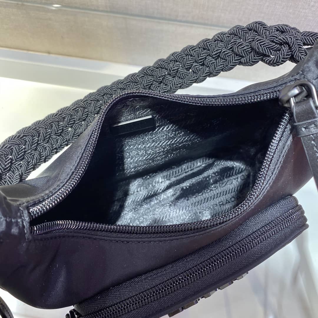 Prada Replica Nylon Hobo Bag With Braided Strap
