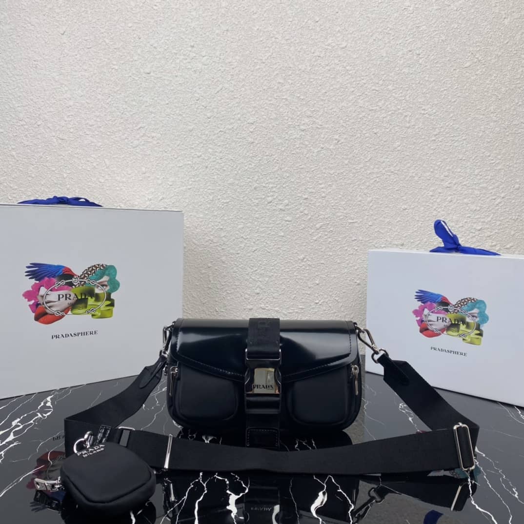 Prada Pocket Nylon And Brushed Leather Replica Bag