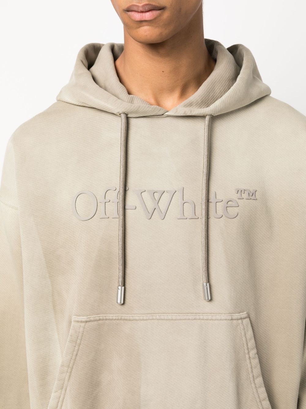 Off White Replica logo-embossed cotton hoodie - Cola