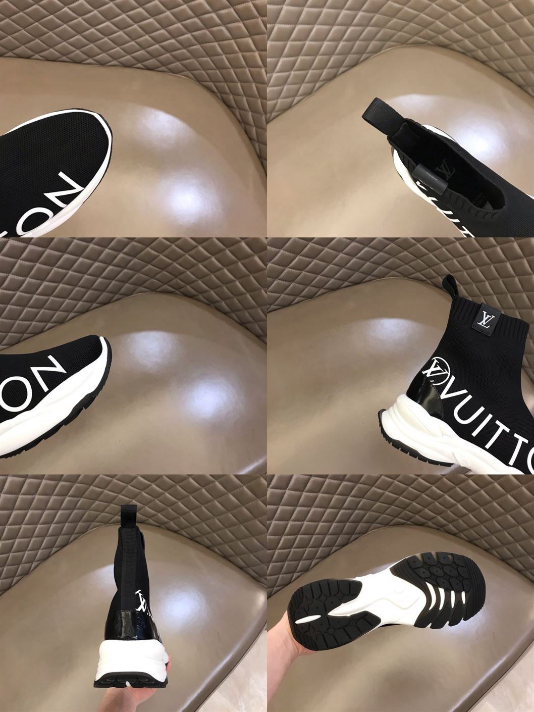 LOUIS VUITTON RUN 55 SNEAKER BOOT IN BLACK   LVS086