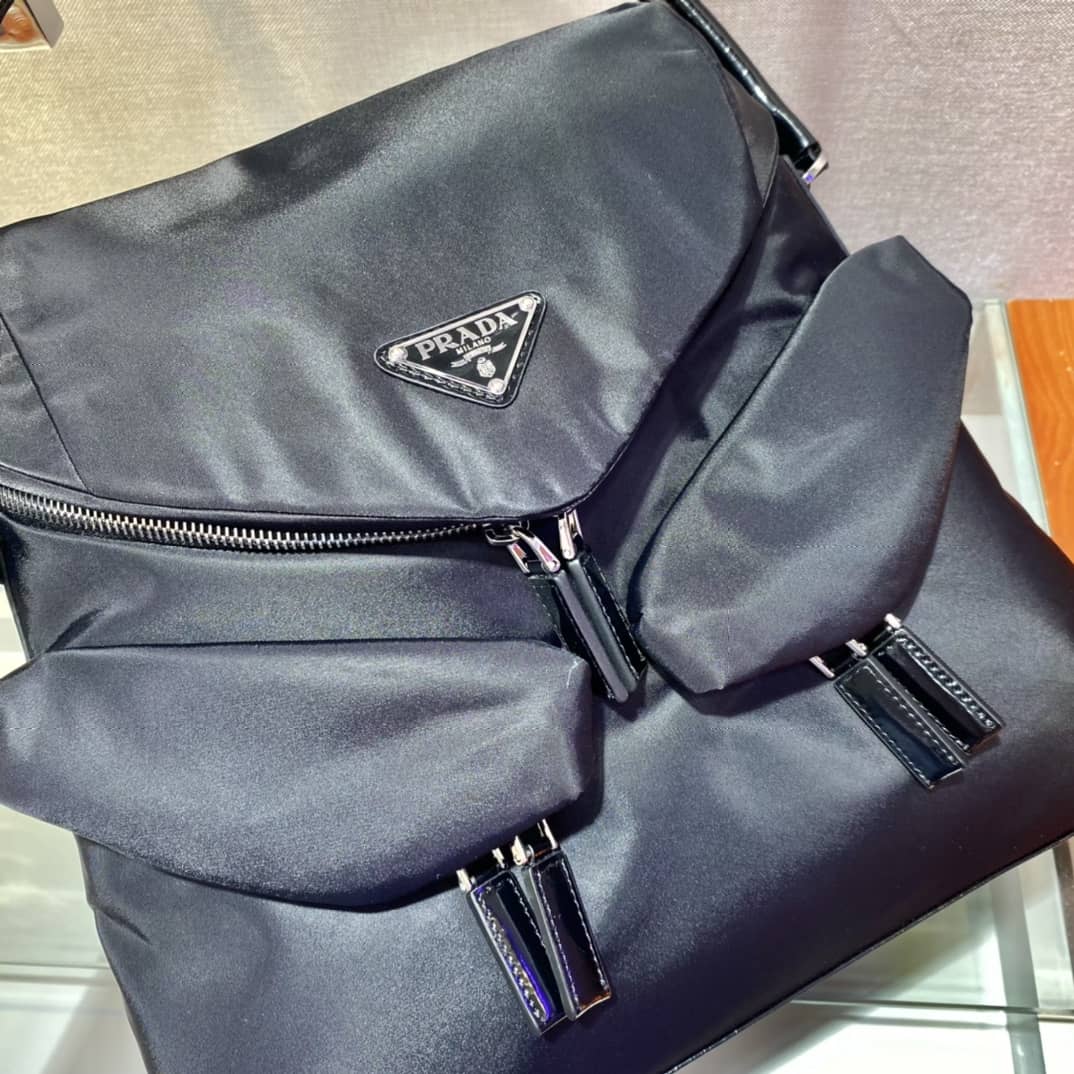 Prada Signaux Nylon Leather Replica Hobo Bag