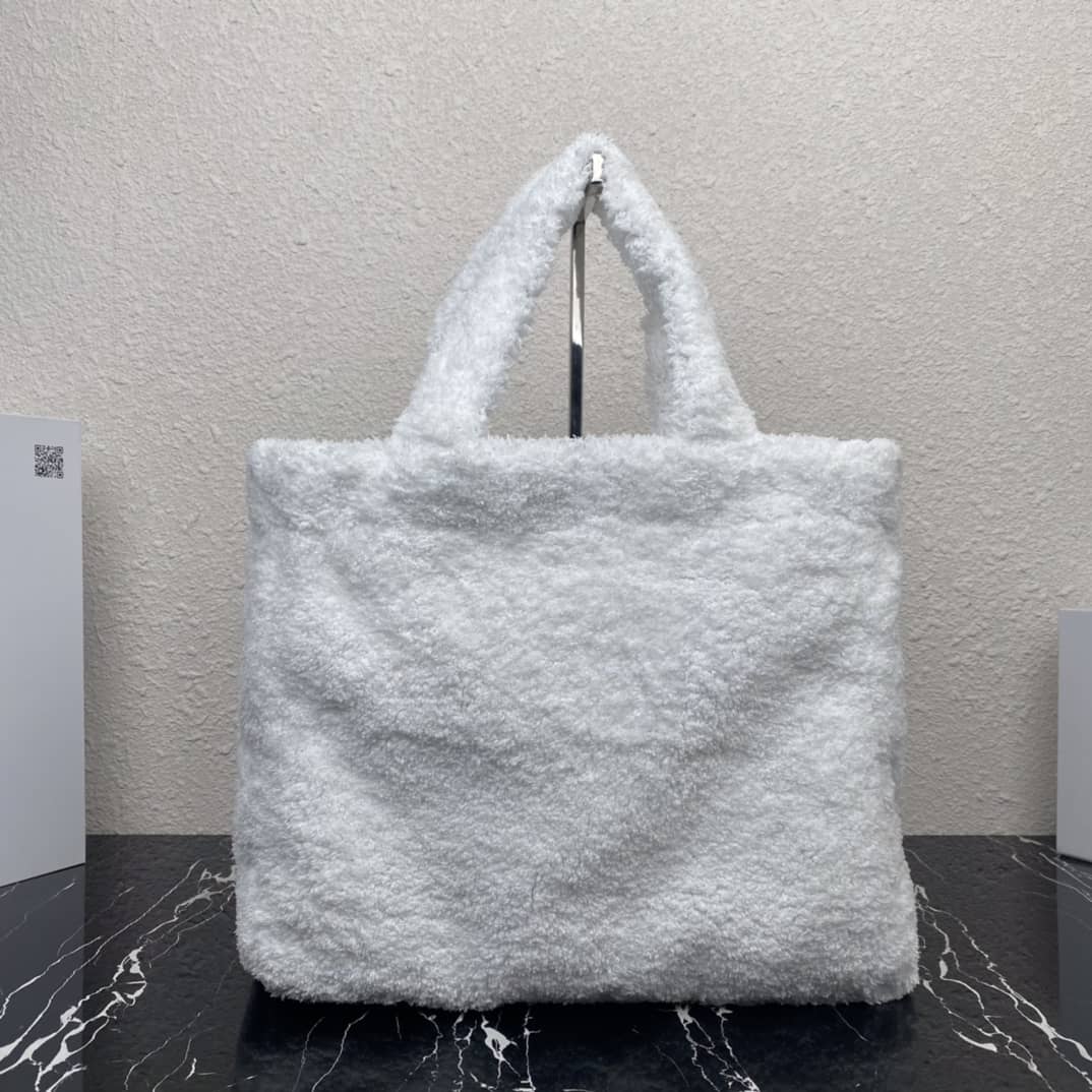 Prada Shearling Tote Shoulder Bag