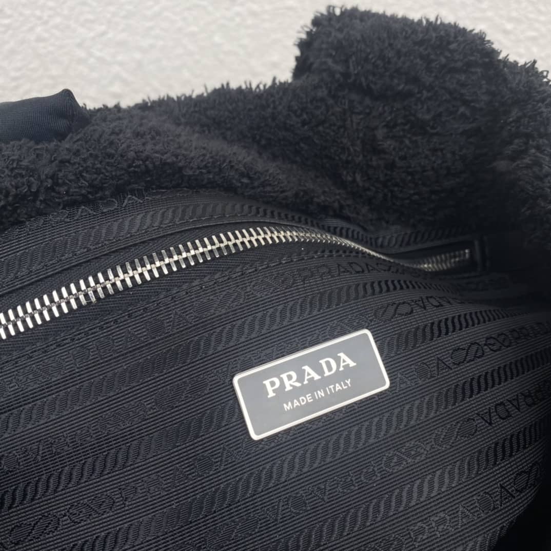 Prada Shearling Tote Shoulder Bag