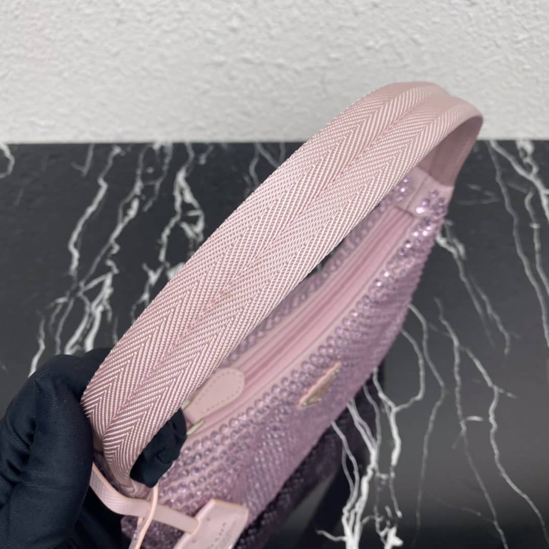 Prada Satin Re-Edition 2000 Crystal Mini Hobo