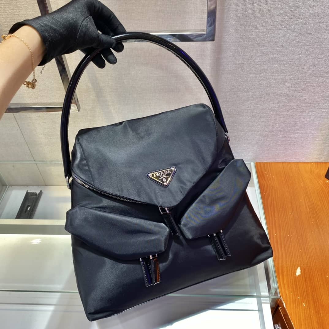 Prada Signaux Nylon Leather Replica Hobo Bag