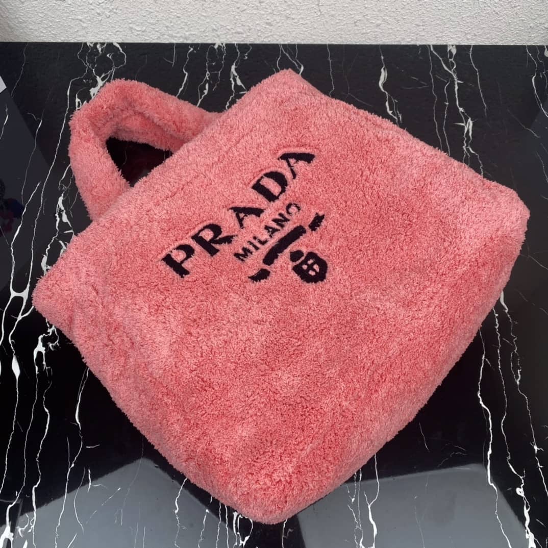 Prada Raffia Tote Dupe Shearling Tote Shoulder Bag