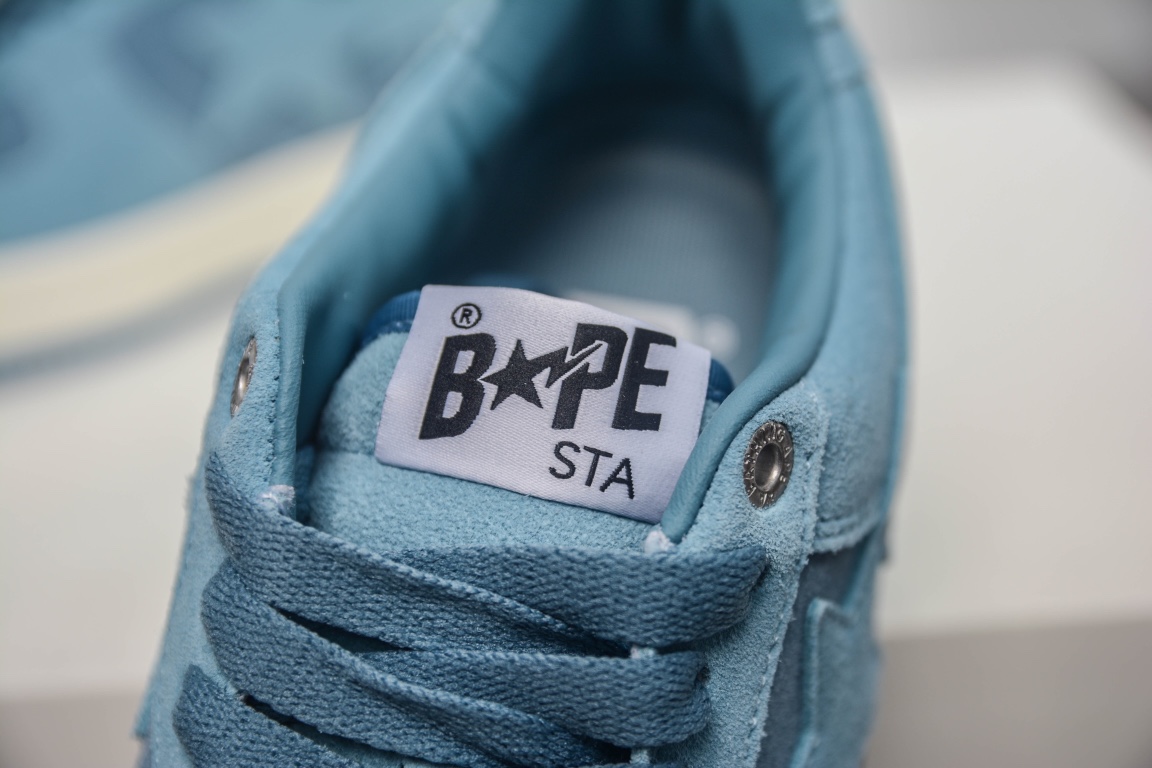 A Bathing Ape Bape Sta Low Blue Suede