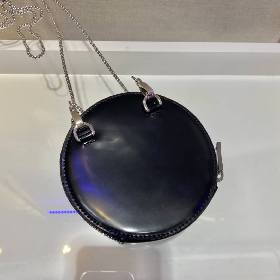 Prada Brushed Leather Mini Pouch Messenger Bag