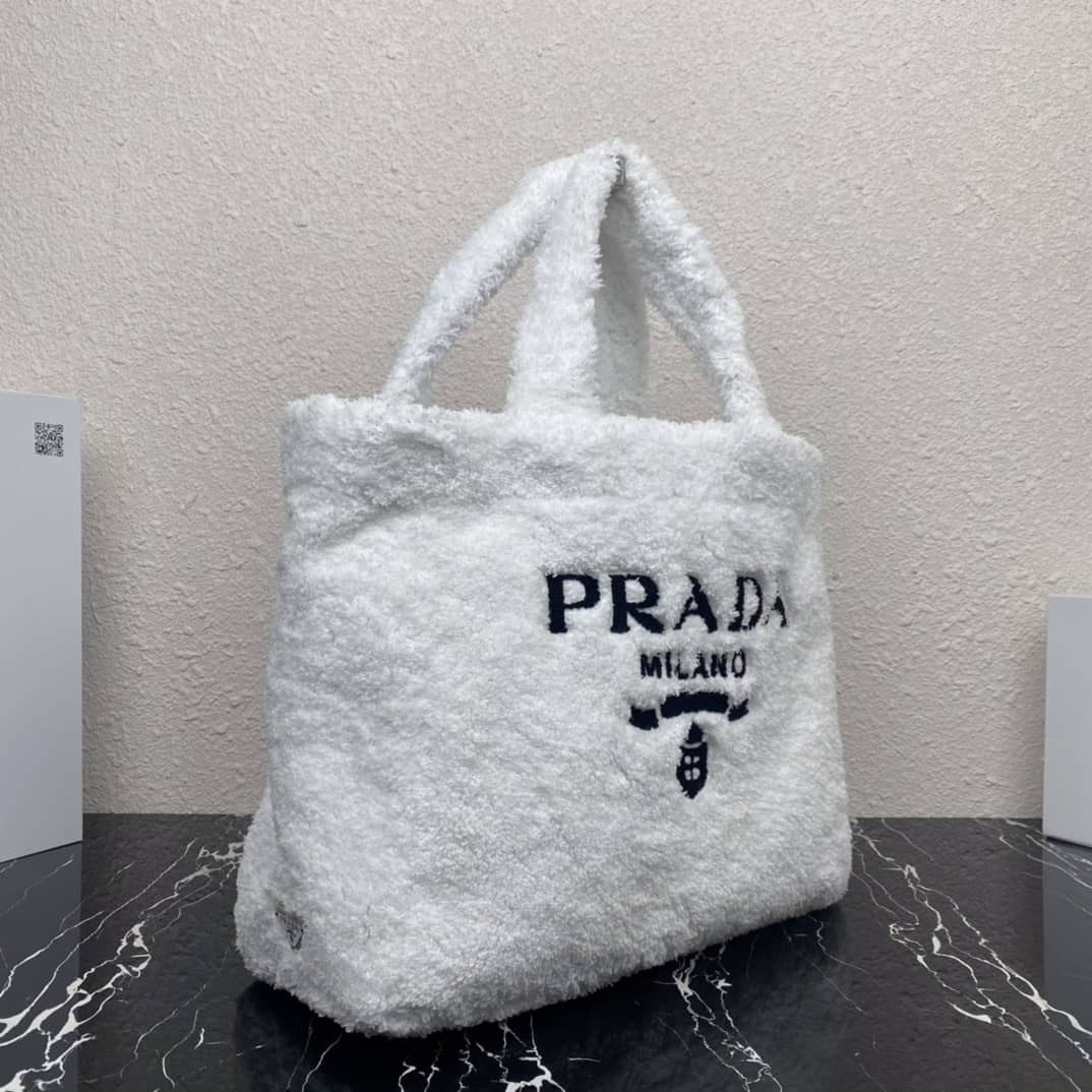 Prada Shearling Tote Shoulder Bag