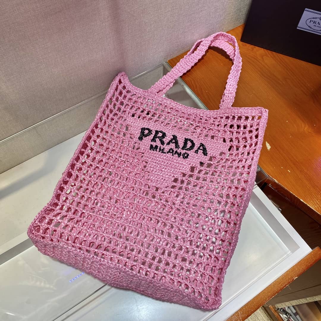 Prada Raffia Leather Replica Tote