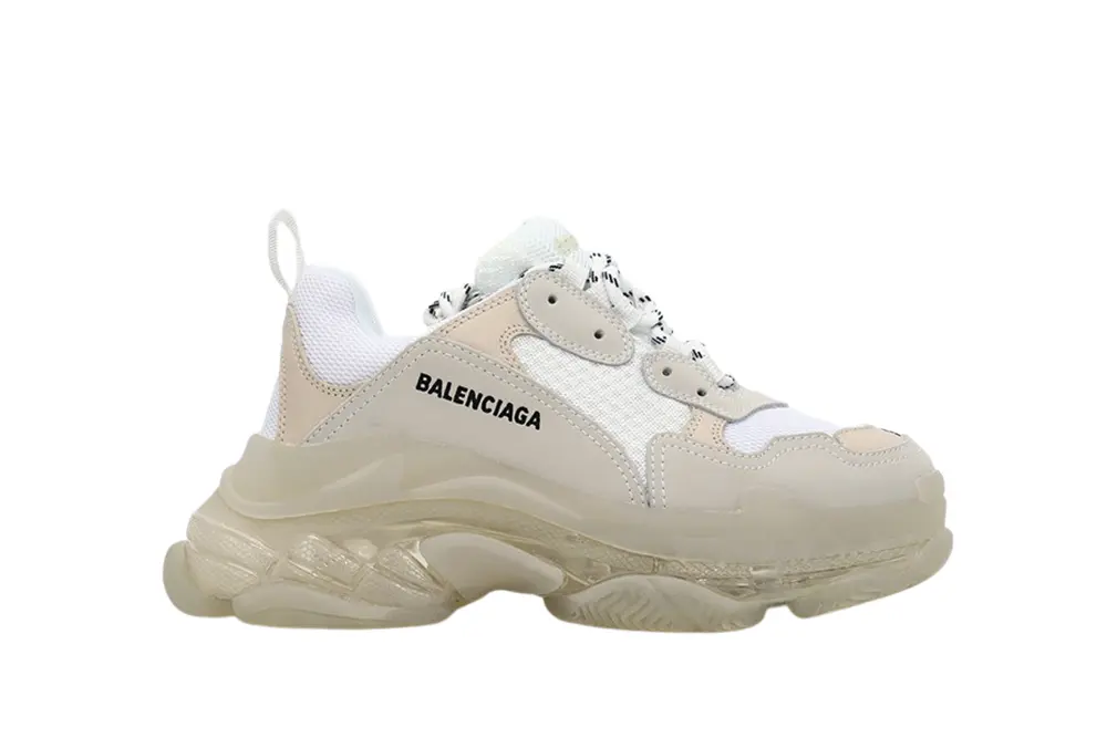 BALENCIAGA TRIPLE S CLEAR SOLE SNEAKER WHITE REPLICA