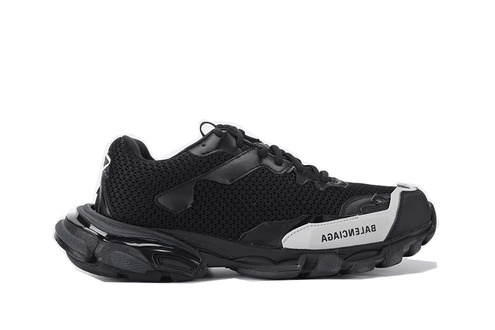 BALENCIAGA TRIPLE-S BLACK (WHITE LOGO)