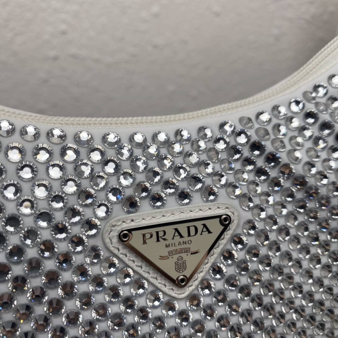 Prada Satin Re-Edition 2000 Crystal Mini Hobo