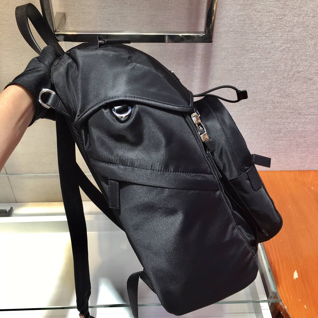 Prada Backpack Dupe Black Nylon Saffiano Leather