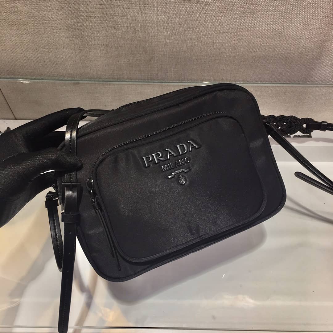 Prada Replica Nylon Saffiano Leather Camera Bag