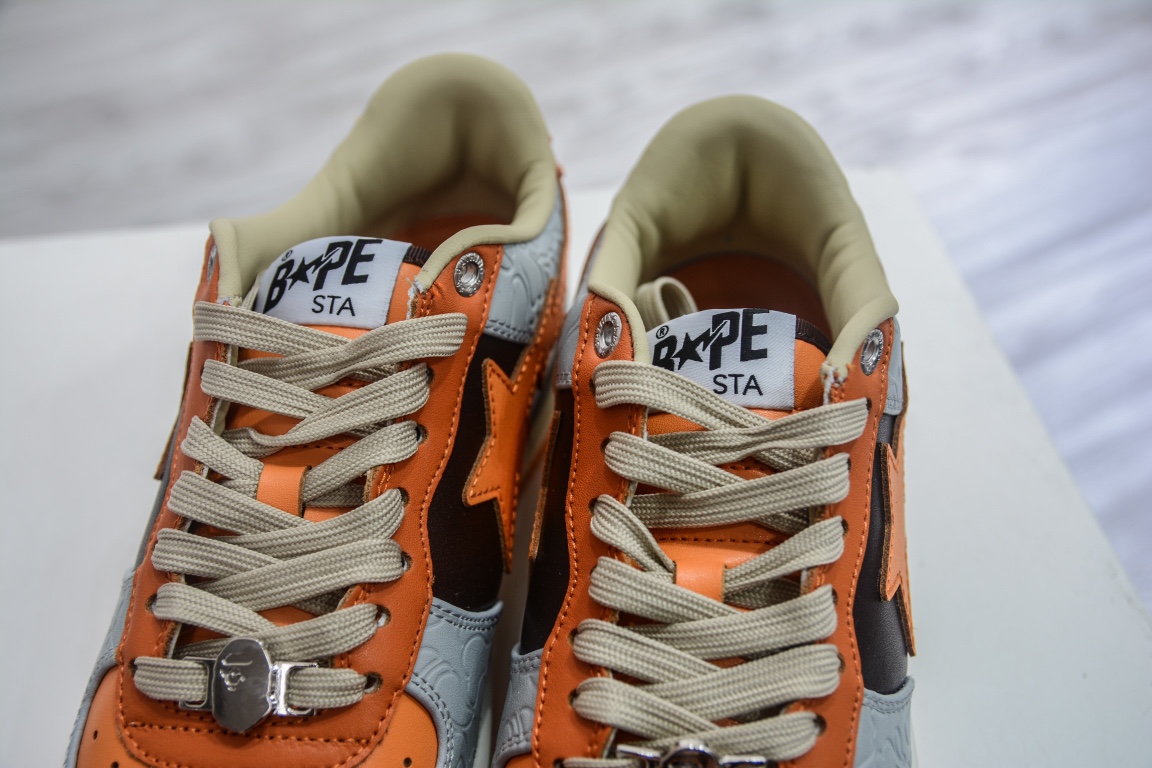 A Bathing Ape Bape Sta Low Grey Orange
