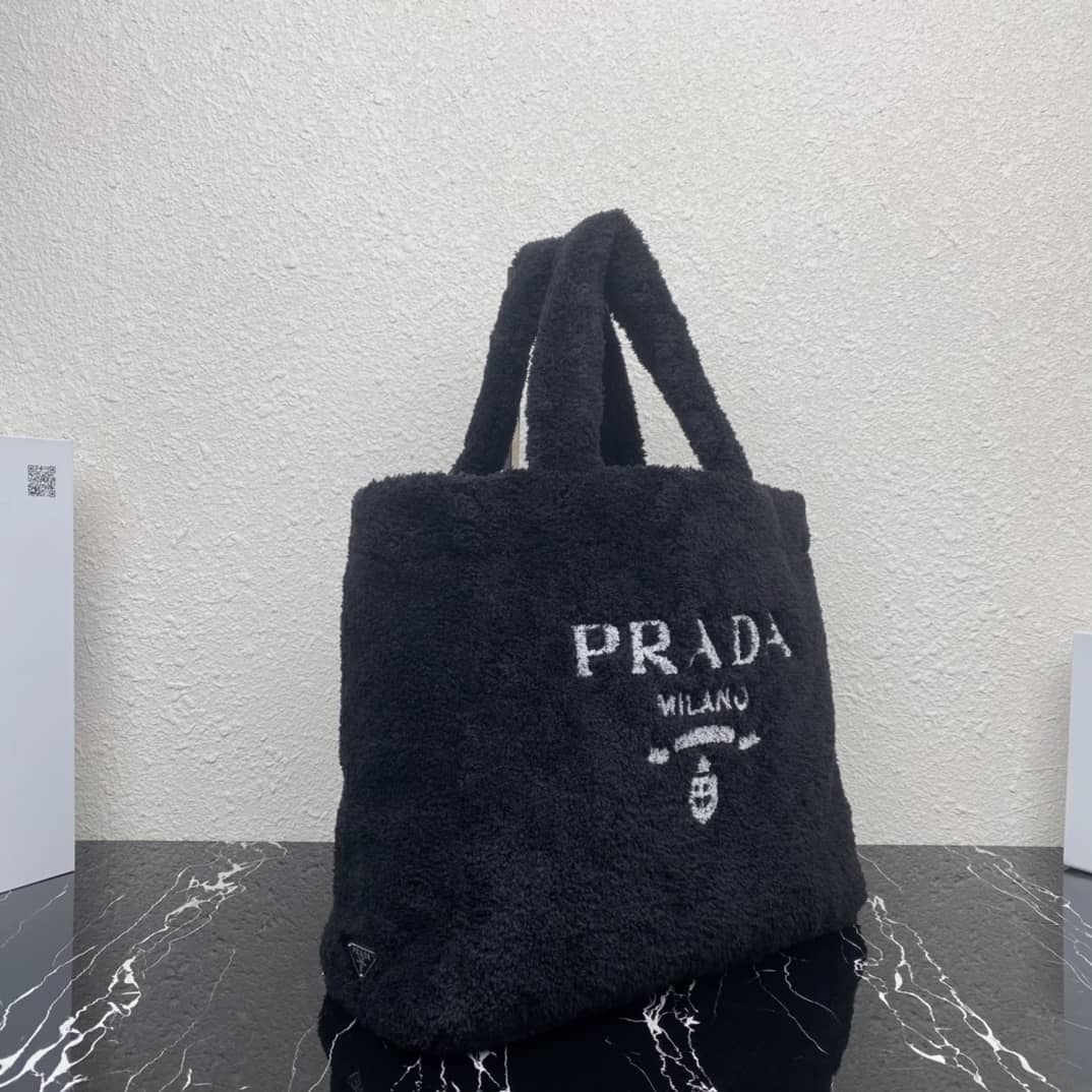 Prada Shearling Tote Shoulder Bag