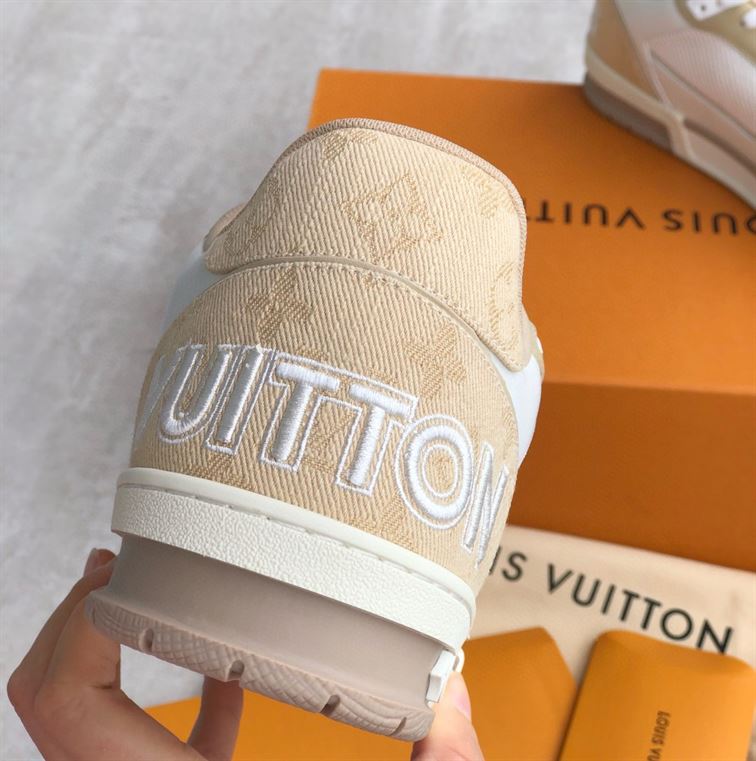 LOUIS VUITTON TRAINER BEIGE WHITE   LVS014