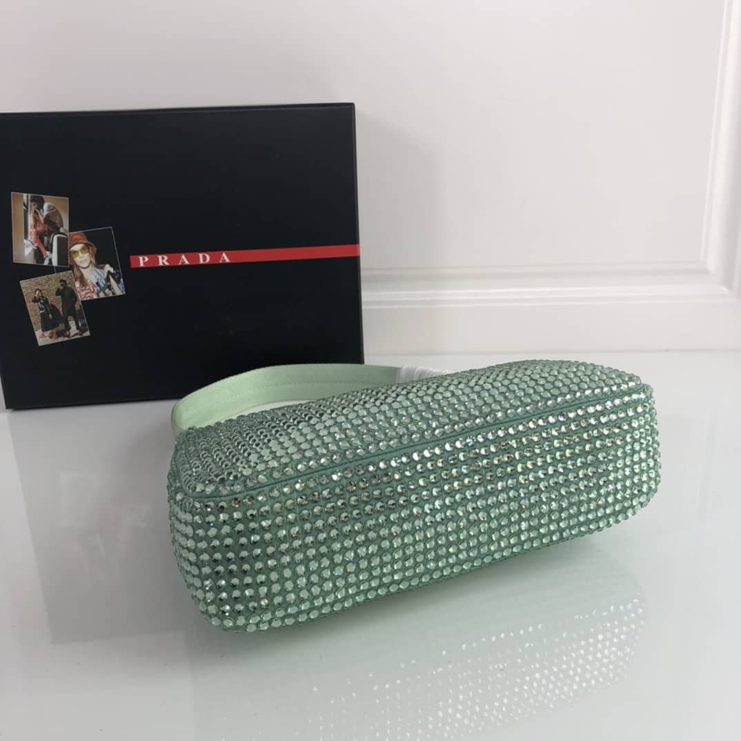 Prada Satin Re-Edition 2000 Crystal Mini Hobo