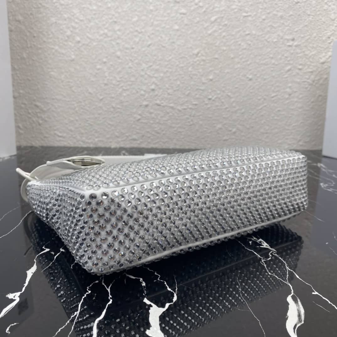 Prada Satin Re-Edition 2000 Crystal Mini Hobo