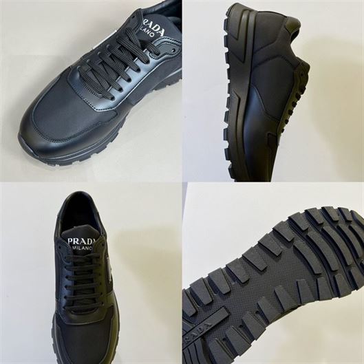PRADA PRAX 01 RE-NYLON AND BRUSHED LEATHER SNEAKERS   PRS027