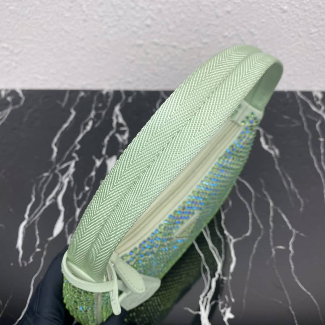 Prada Satin Re-Edition 2000 Crystal Mini Hobo