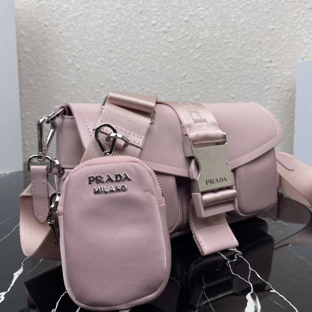 Prada Pocket Nylon And Brushed Leather Replica Bag