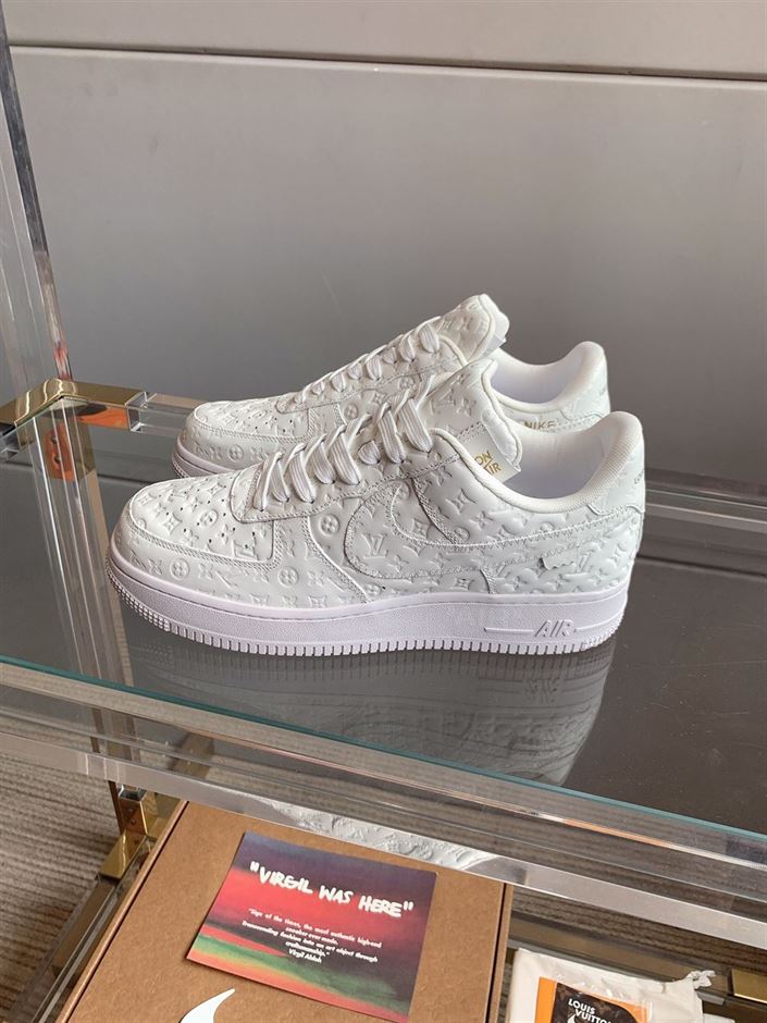 NIKE AIR FORCE 1 LOUIS VUITTON TRIPLE WHITE   LVS109