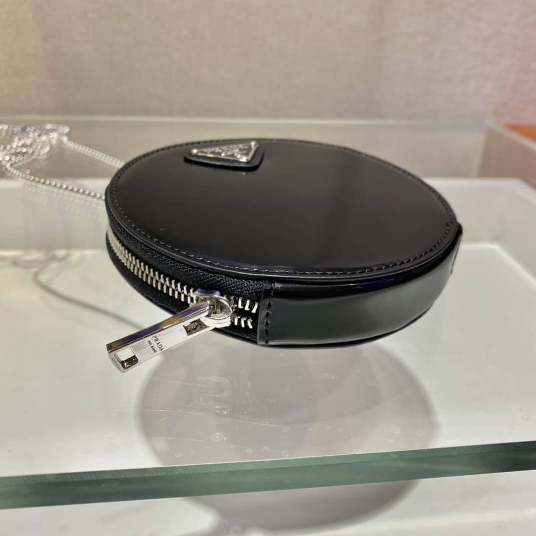 Prada Brushed Leather Mini Pouch Messenger Bag