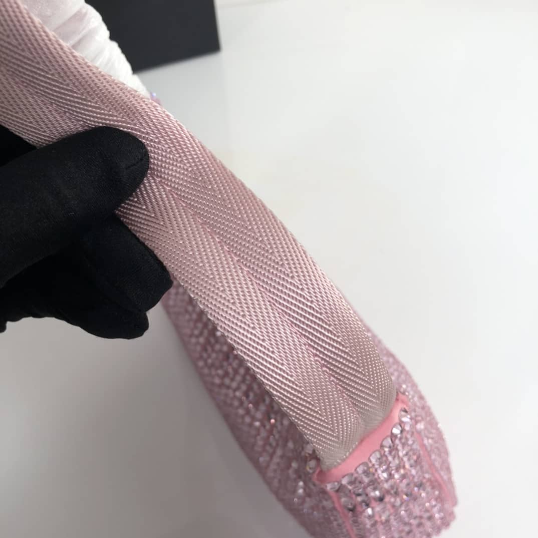 Prada Satin Re-Edition 2000 Crystal Mini Hobo