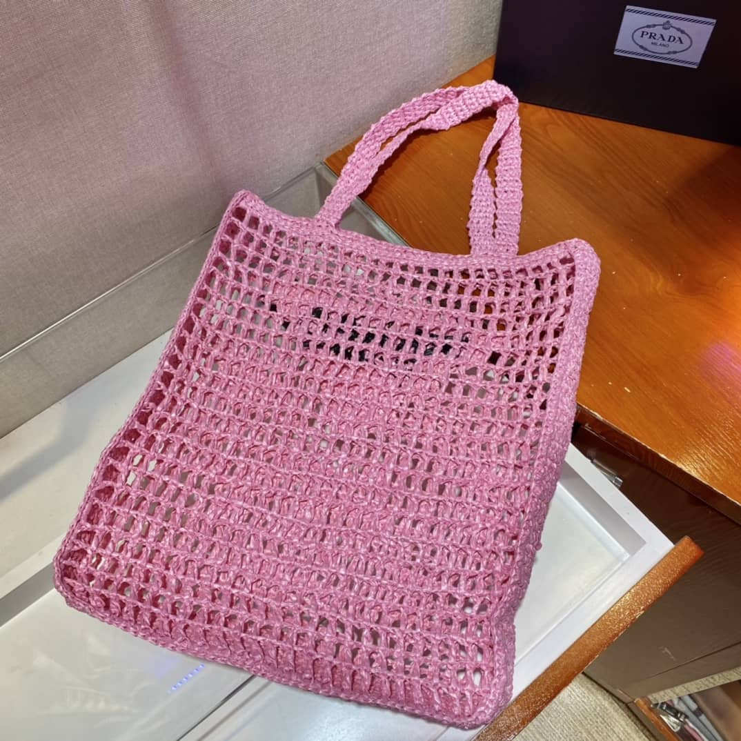 Prada Raffia Leather Replica Tote