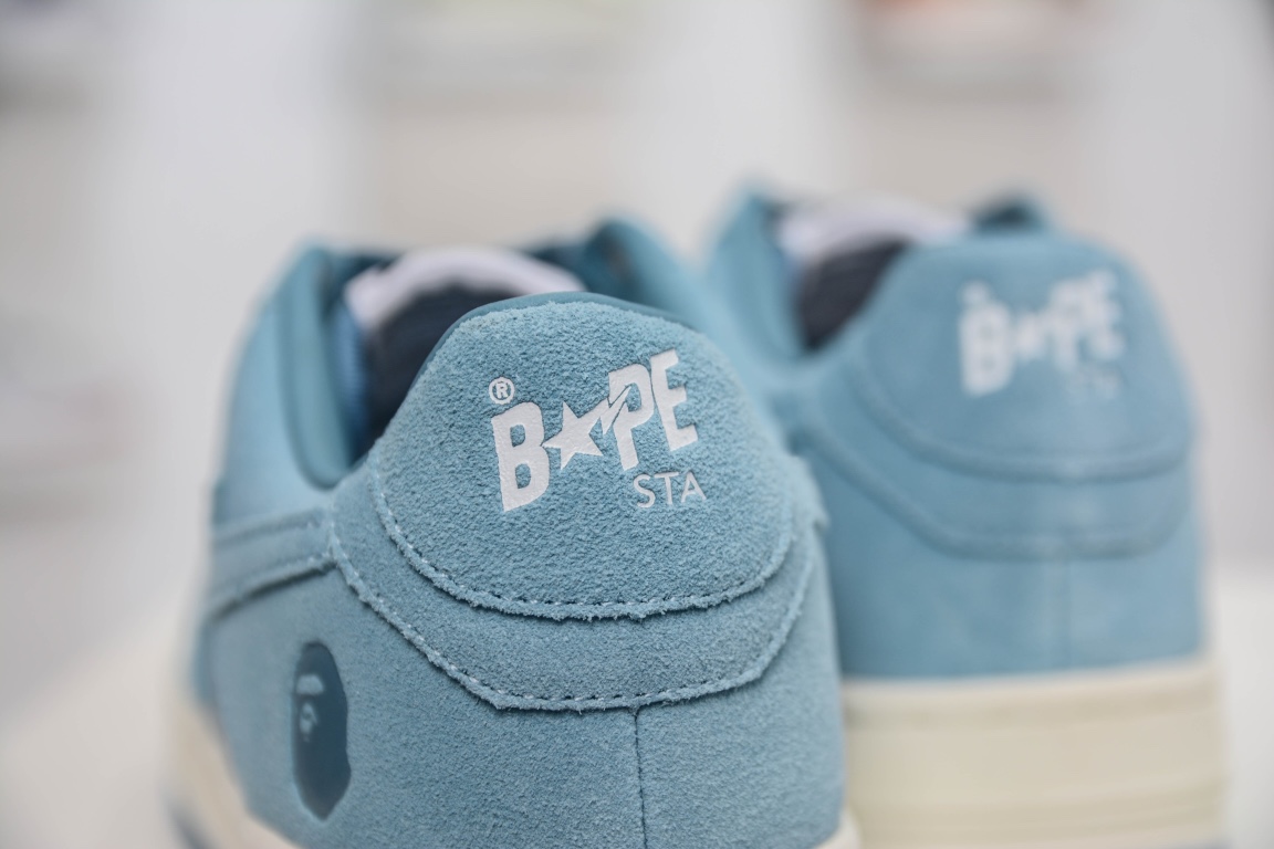 A Bathing Ape Bape Sta Low Blue Suede