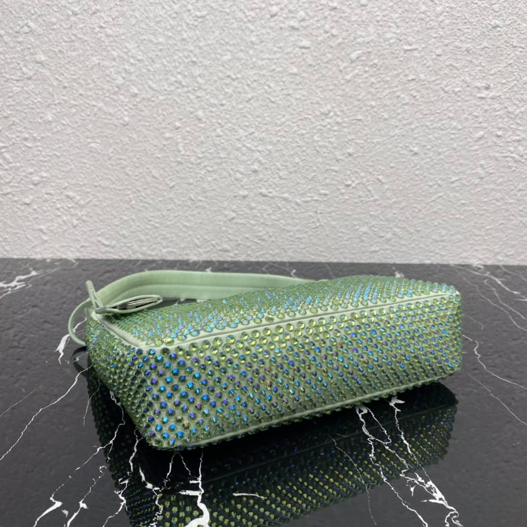 Prada Satin Re-Edition 2000 Crystal Mini Hobo