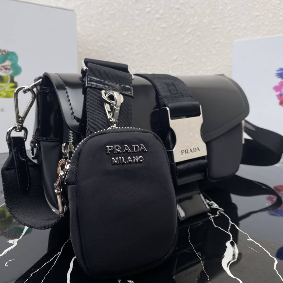 Prada Pocket Nylon And Brushed Leather Replica Bag
