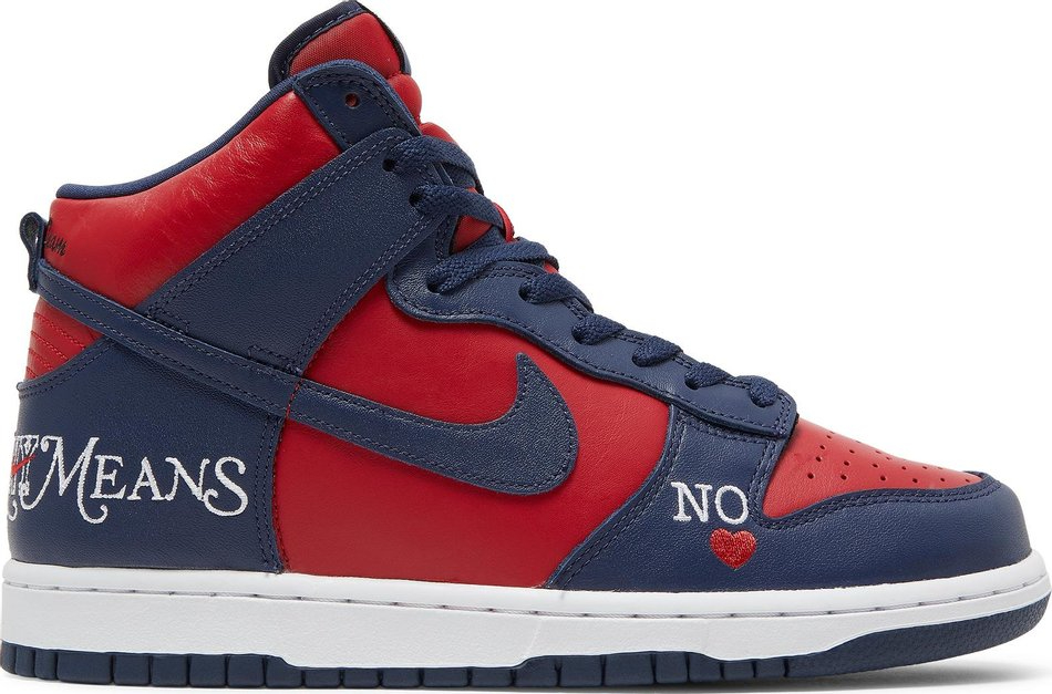 Supreme x Dunk High SB  By Any Means   Red Navy  DN3741-600