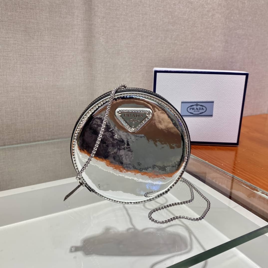 Prada Brushed Leather Mini Pouch Messenger Bag