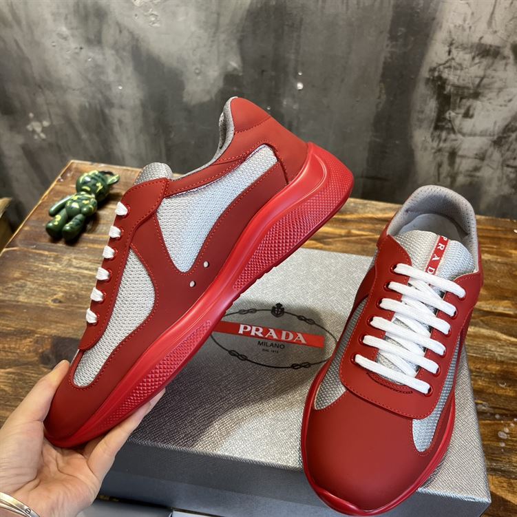 PRADA AMERICA S CUP SOFT RUBBER AND BIKE FABRIC SNEAKERS   PRS046