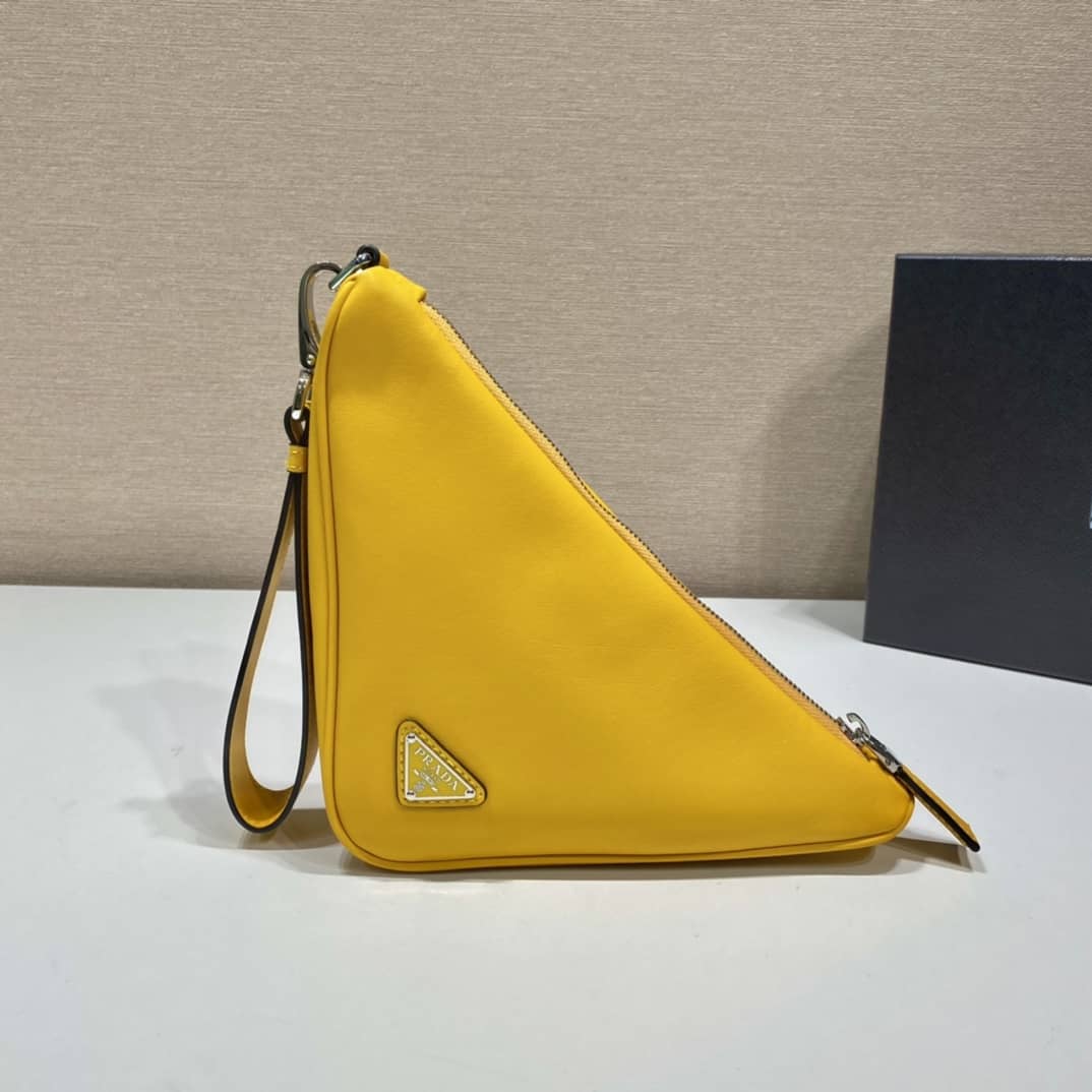 Prada Lady Leather Triangle Leather Replica Pouch
