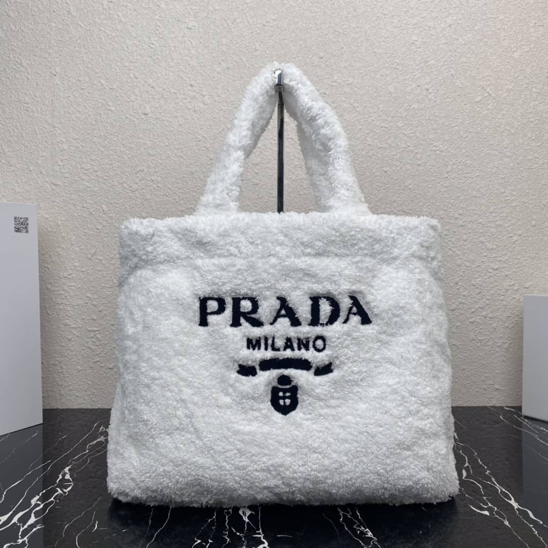 Prada Shearling Tote Shoulder Bag