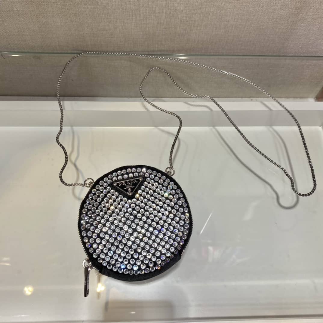 Prada Brushed Leather Mini Pouch Messenger Bag