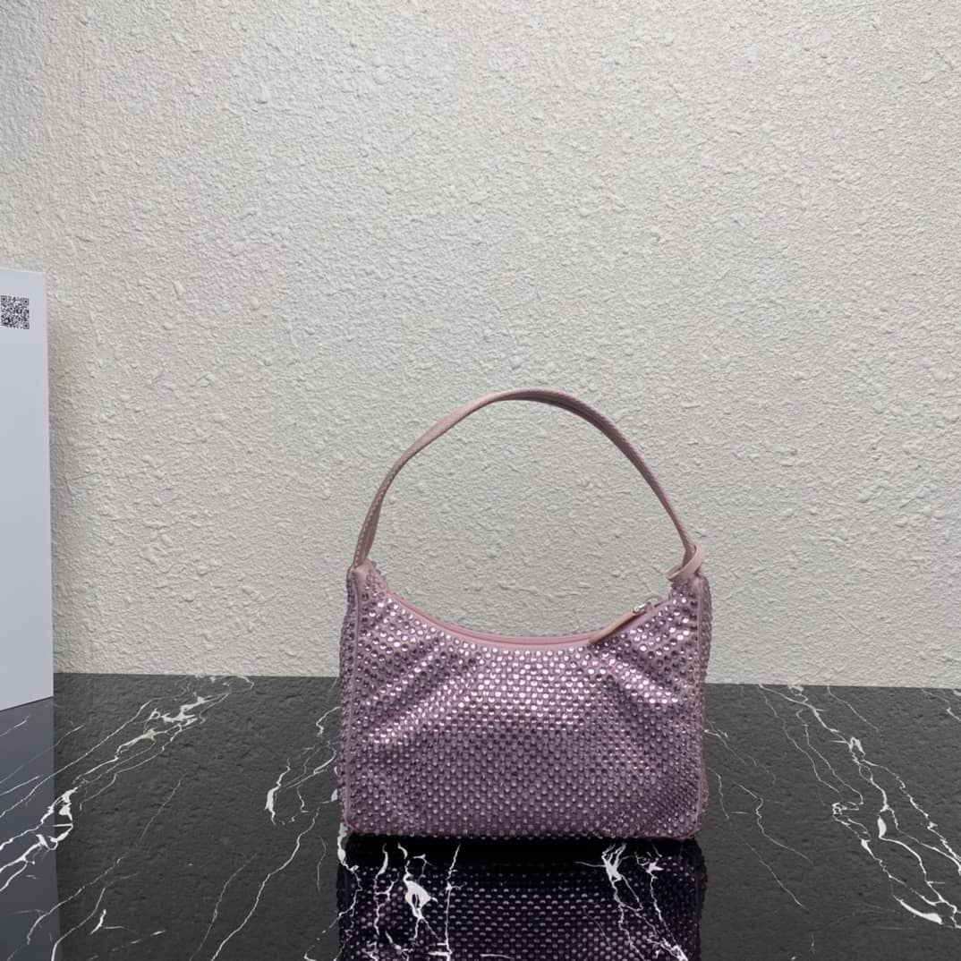 Prada Satin Re-Edition 2000 Crystal Mini Hobo