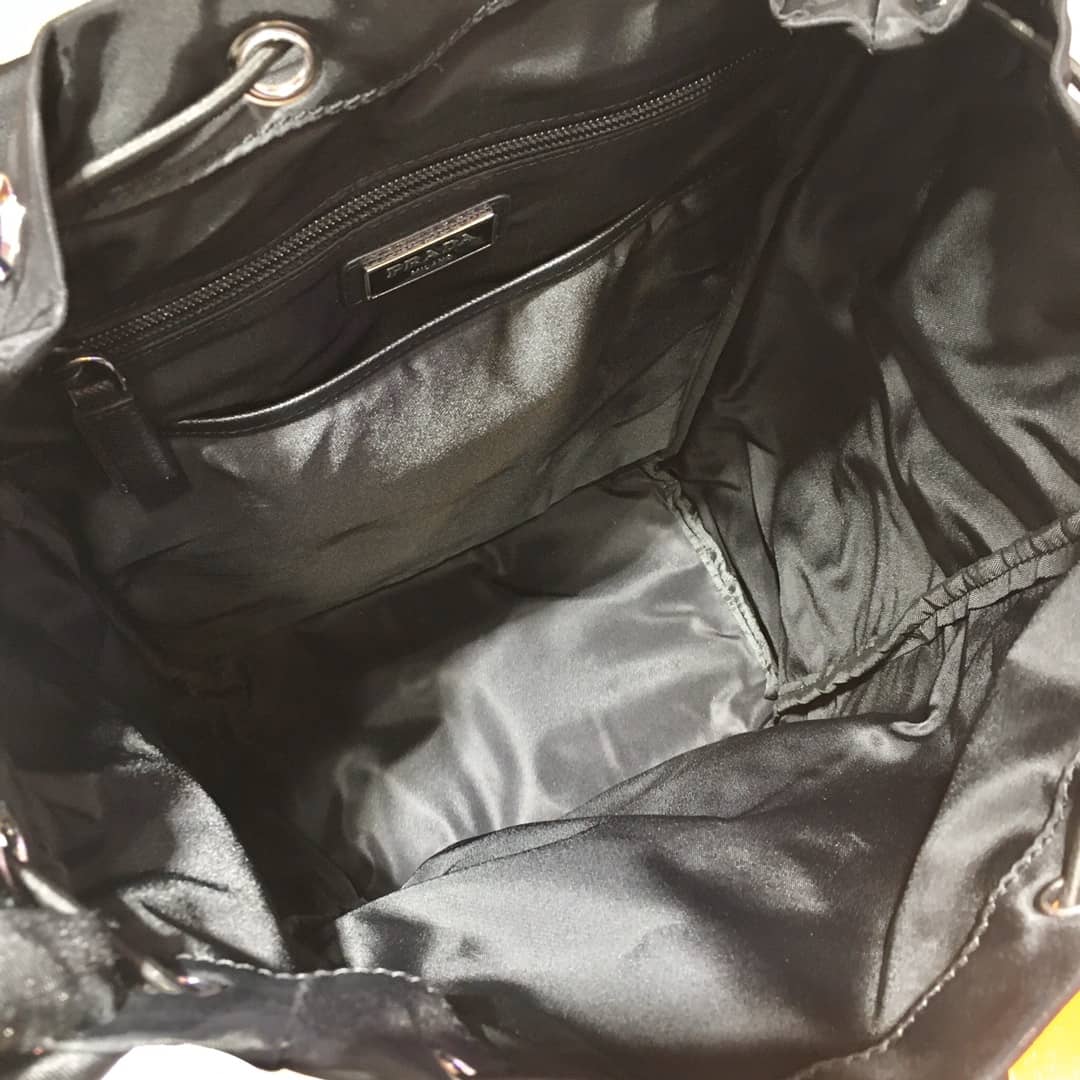 Prada Backpack Dupe Black Nylon Saffiano Leather