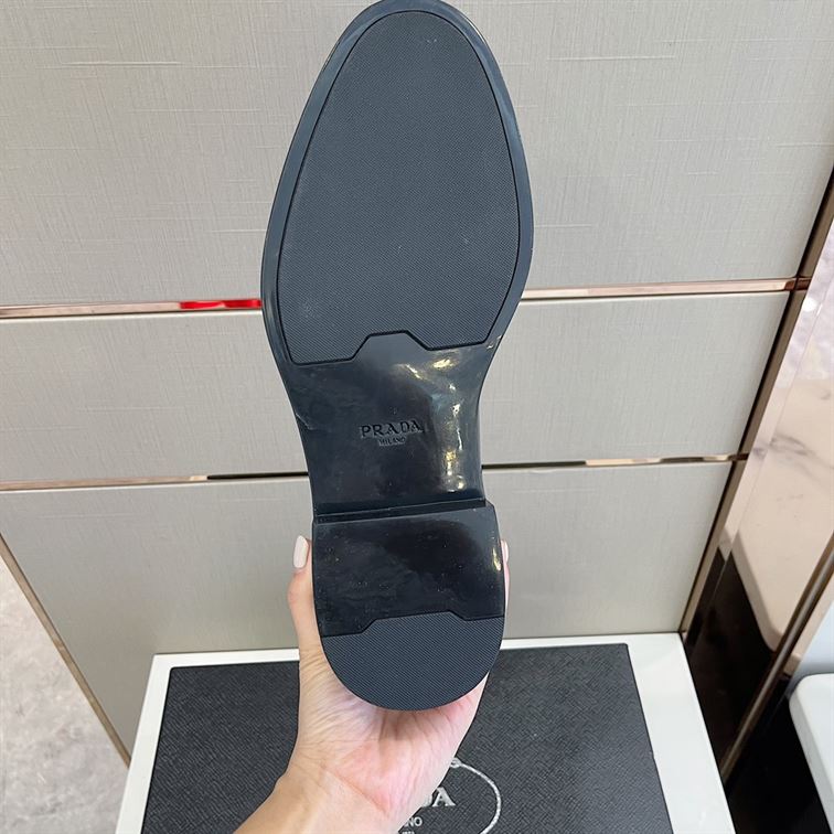 PRADA MONOLITH BRUSHED LEATHER OXFORD SHOES   PRS040