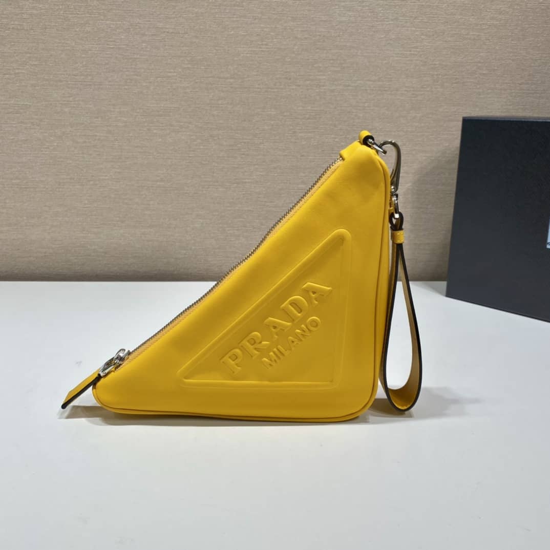 Prada Lady Leather Triangle Leather Replica Pouch