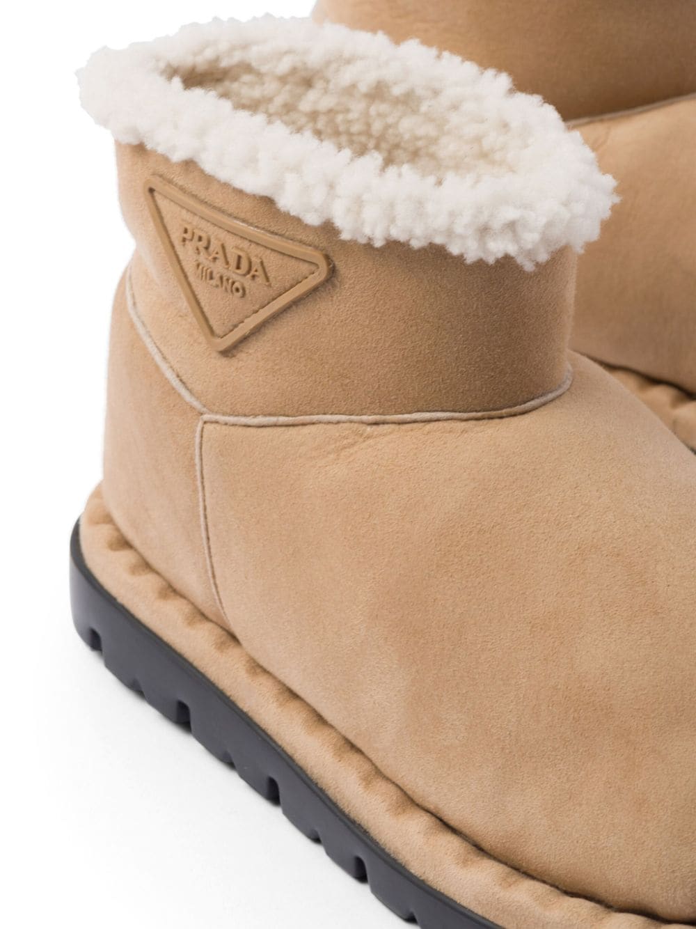 Prada triangle-logo suede boots