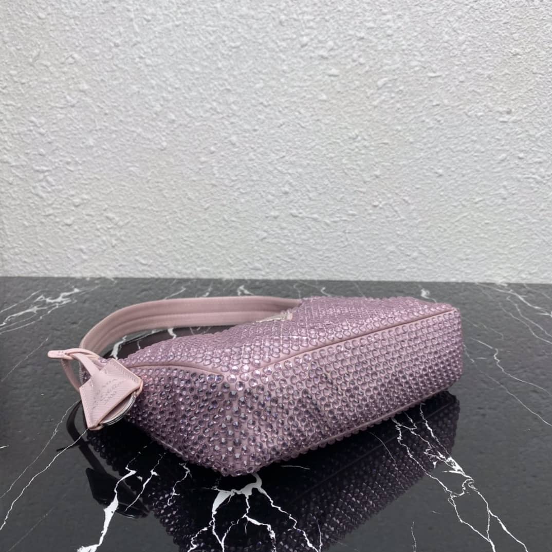 Prada Satin Re-Edition 2000 Crystal Mini Hobo
